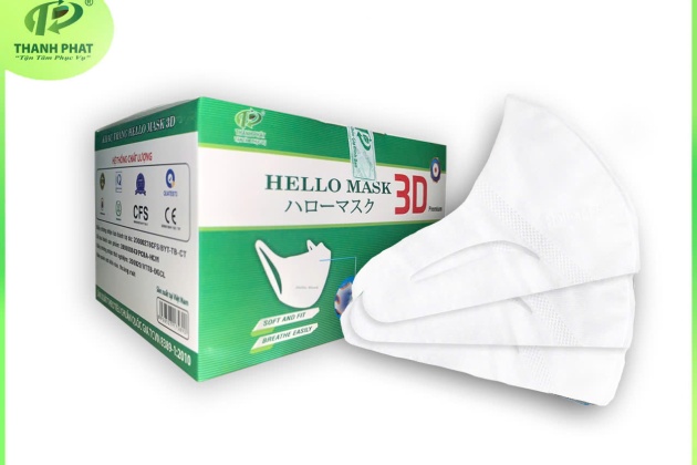 Khẩu Trang 3D Hello Mask - Japan (Hộp 50 cái - Màu Trắng)